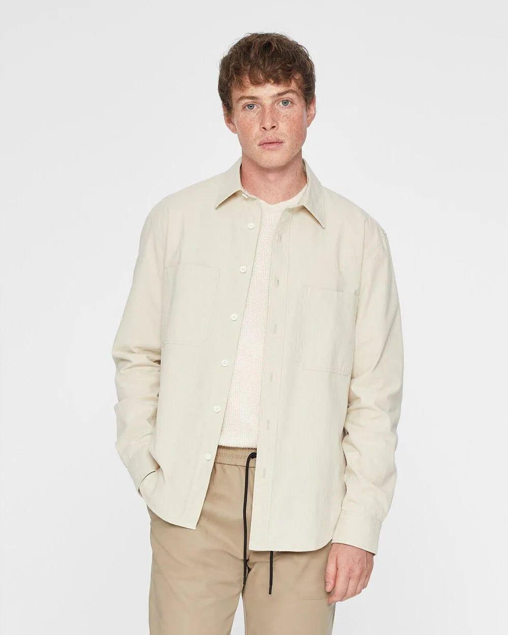 Long-Sleeve Textured Standard Shirt