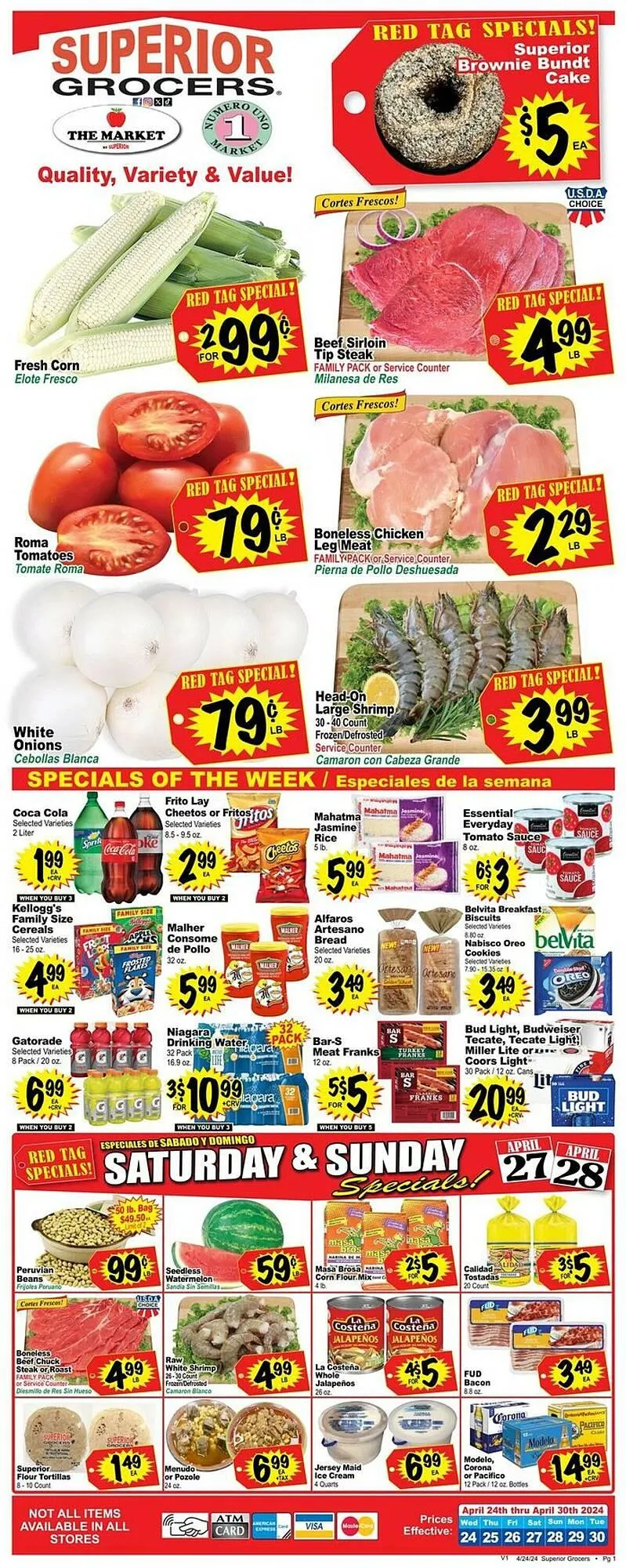Weekly ad Superior Grocers Weekly Ad from April 24 to April 30 2024 - Page 1