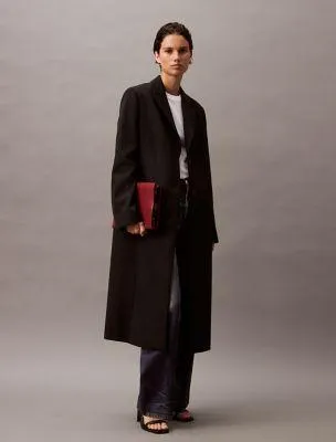 Crepe Single Breasted Coat