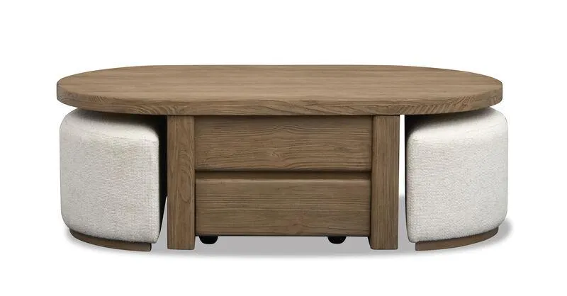 Hayden Cocktail Table with 2 Ottomans