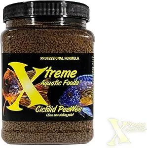 Xtreme Cichlid Peewee 1.5 mm Pellets - Proven Nutrition for Cichlids - Balanced Amino Acids, Boost Immune & Digestive Health, Color & Energy, Max Protein Freshwater Fish Food – USA Farm Grown (20oz)