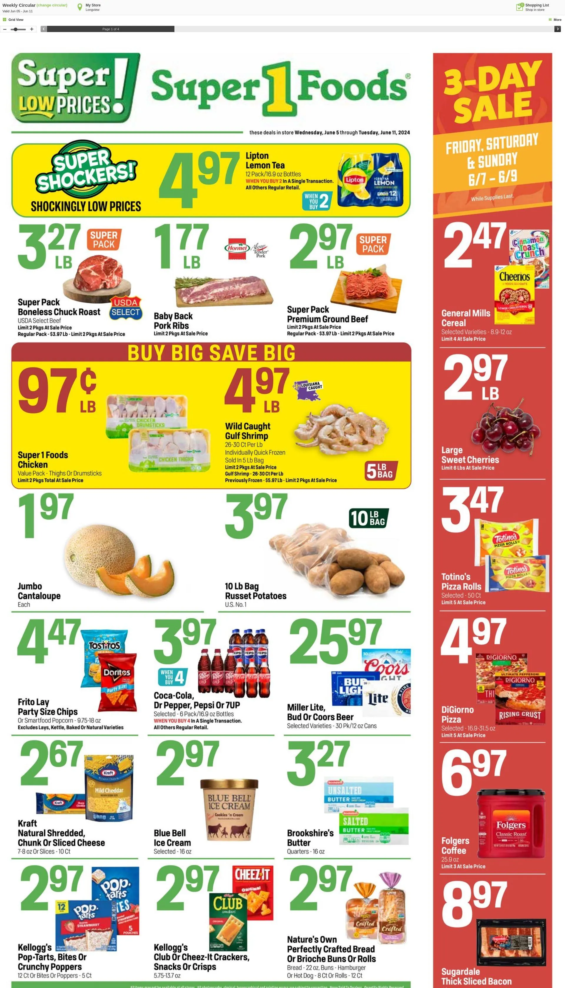 Weekly ad Super1Foods from June 5 to June 11 2024 - Page 1