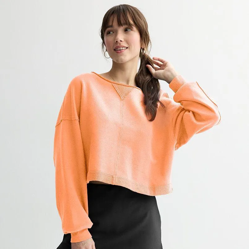 Juniors' SO® Beachy Terry Crewneck Top