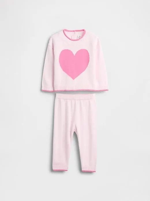 Baby Heart Sweater Set