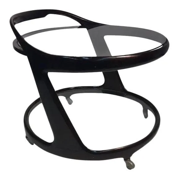 Modernist Cesare Lacca Round Bar Cart