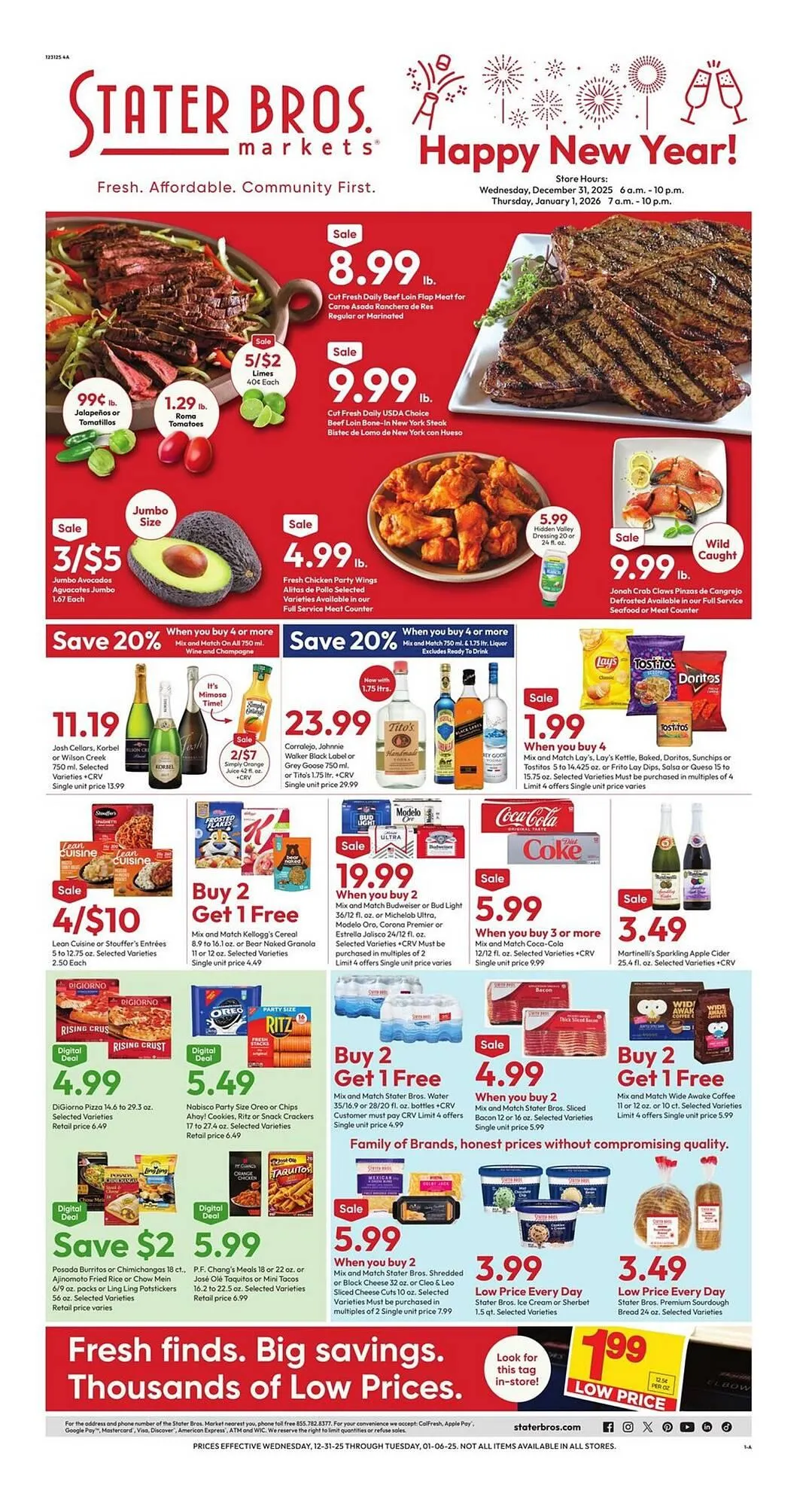 Weekly ad Stater Bros weekly ad from December 31 to January 6 2026 - Page 1