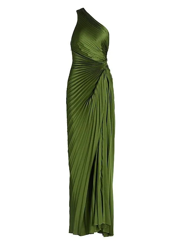Lara Pleated One-Shuolder Gown
