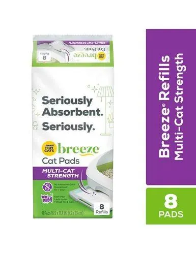 Purina Tidy Cats Cat Litter Accessories, BREEZE Pads Refill Pack Multi Cat Litter - 8 ct. Bag
