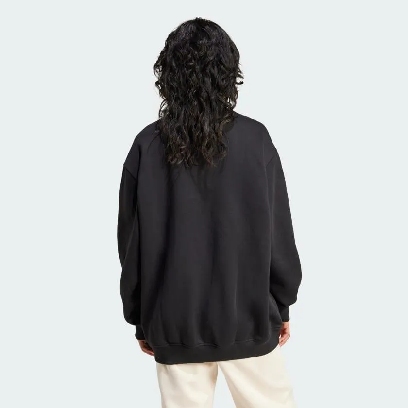 Essentials Fleece Long Oversized Crew Sweatshirt