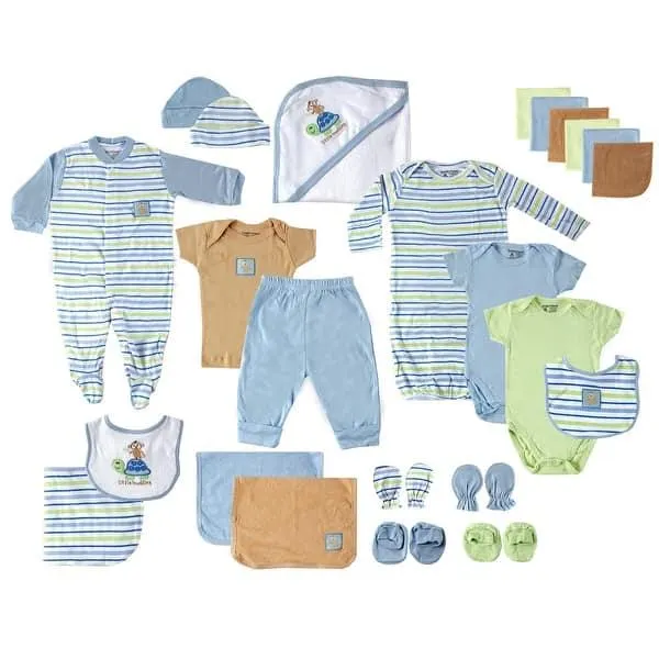 Luvable Friends Baby Boy Layette Gift Cube, Blue Turtle, 0-6 Months - Blue Turtle