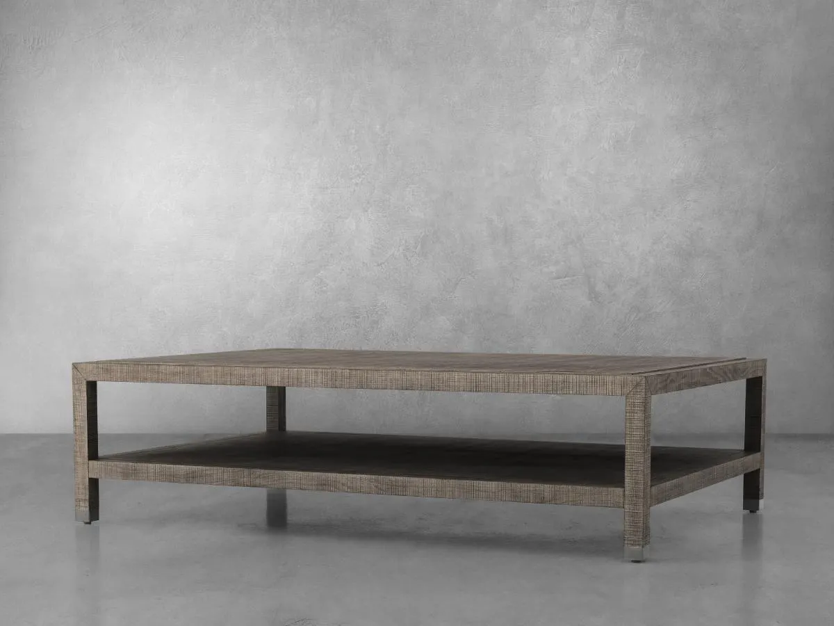 Bacara Modern Classic Wood Brushed Coffee Table 60' - Gray