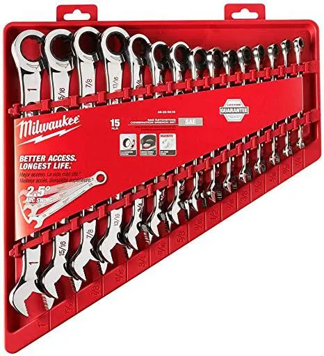 Milwaukee Electric Tools MLW48-22-9416 Ratcheting Combination Wrench Set - SAE