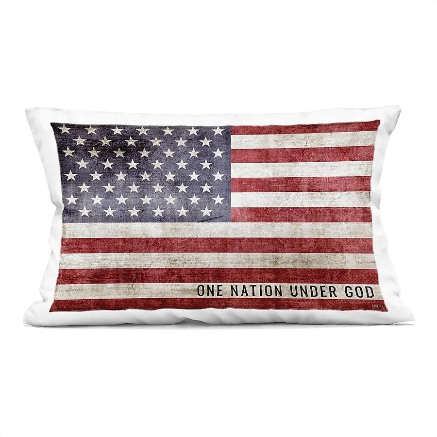 Stupell Industries One Nation Under God Flag Decorative Printed Pillow Design by Natalie Carpentieri
