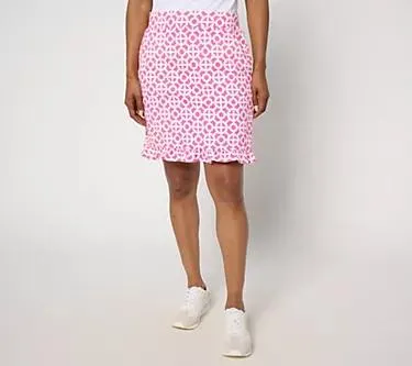 Make Your Selection: Belle Body by Kim Gravel Regular Geo Athletic Jersey Ruffle Skort