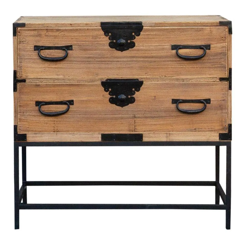 Antique Stripped Wood Japanese Tansu