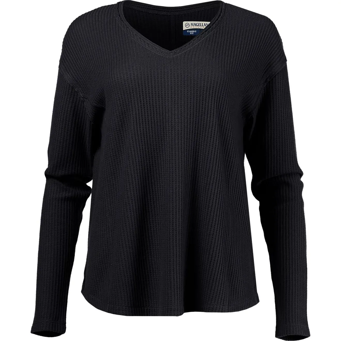 Magellan Outdoors Women's Happy Camper Oversized Waffle Long Sleeve Top