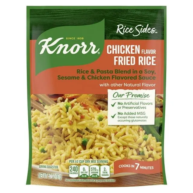 Knorr No Artificial Flavors Chicken Fried Rice Cooks in 7 Minutes, 5.7 oz Regular Pouch