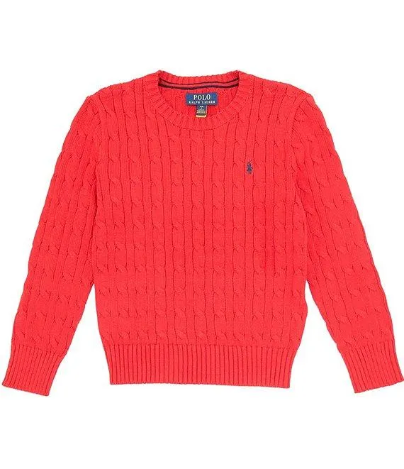 Big Boys Long Sleeve Cable Knit Sweater