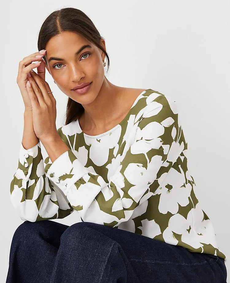 Floral Boatneck Blouse