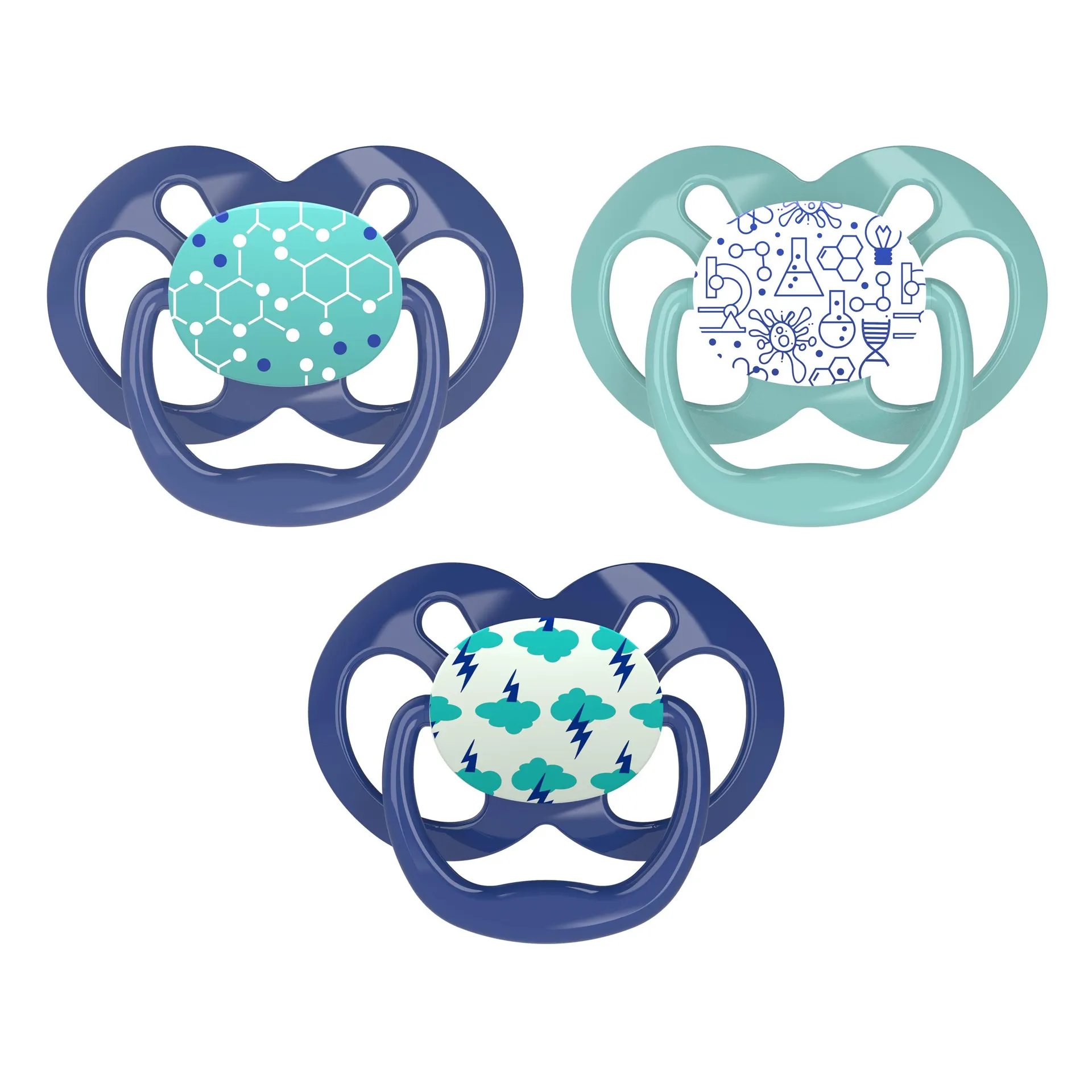 Dr. Brown's Advantage 3-Pack Stage 2 Glow in the Dark Pacifiers in Blue