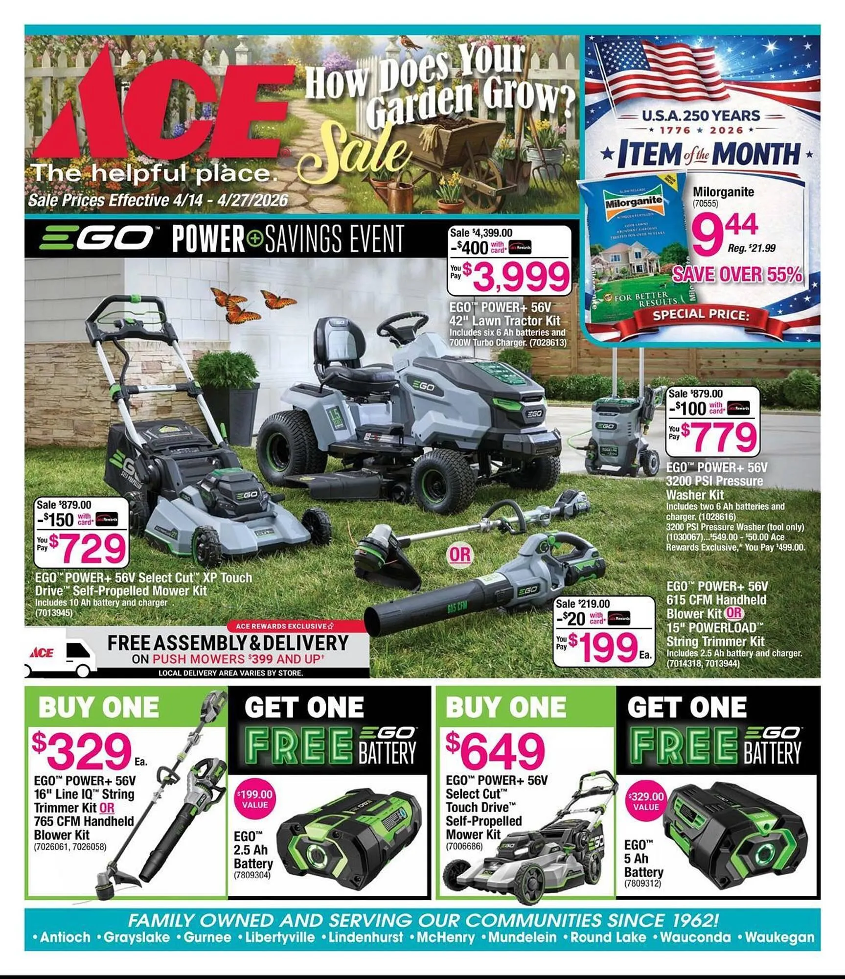 Weekly ad Ace Hardware flyer from April 14 to April 27 2026 - Page 1