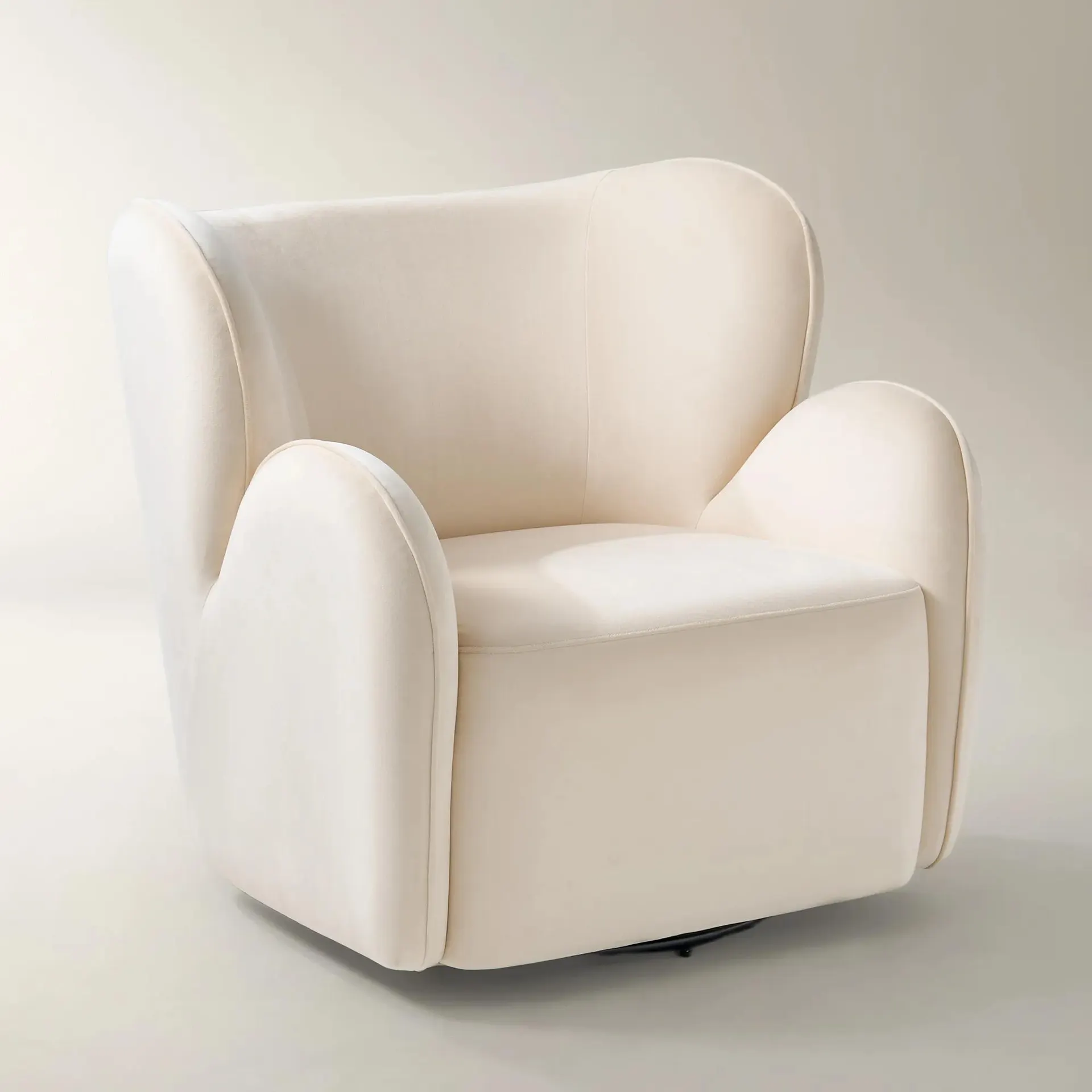 Ceres Velvet Accent Chair - Ivory