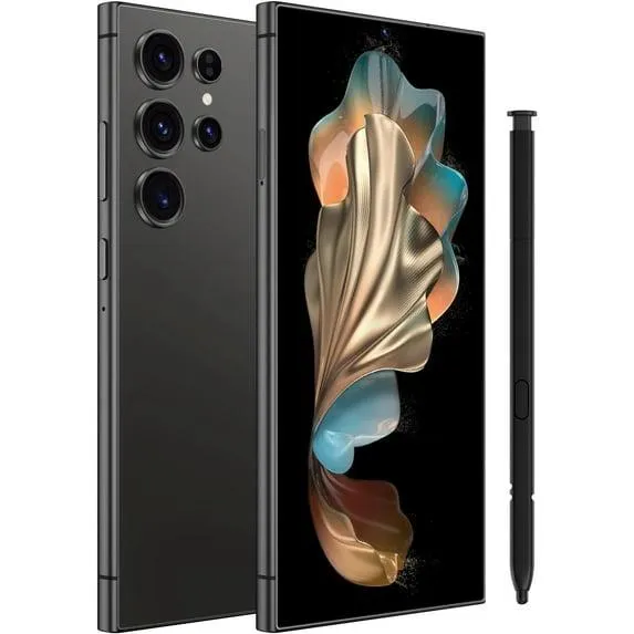 24 Ultra,5G Unlocked Cell Phone,8+256GB Memory Android Phone, 120Hz, 108MP Zoom Camera, Android 14 Smartphone, Built-in G Pen, 6.8“ HD Screen,6800mAh Battery Life, Dual SIM/Face ID/GPS