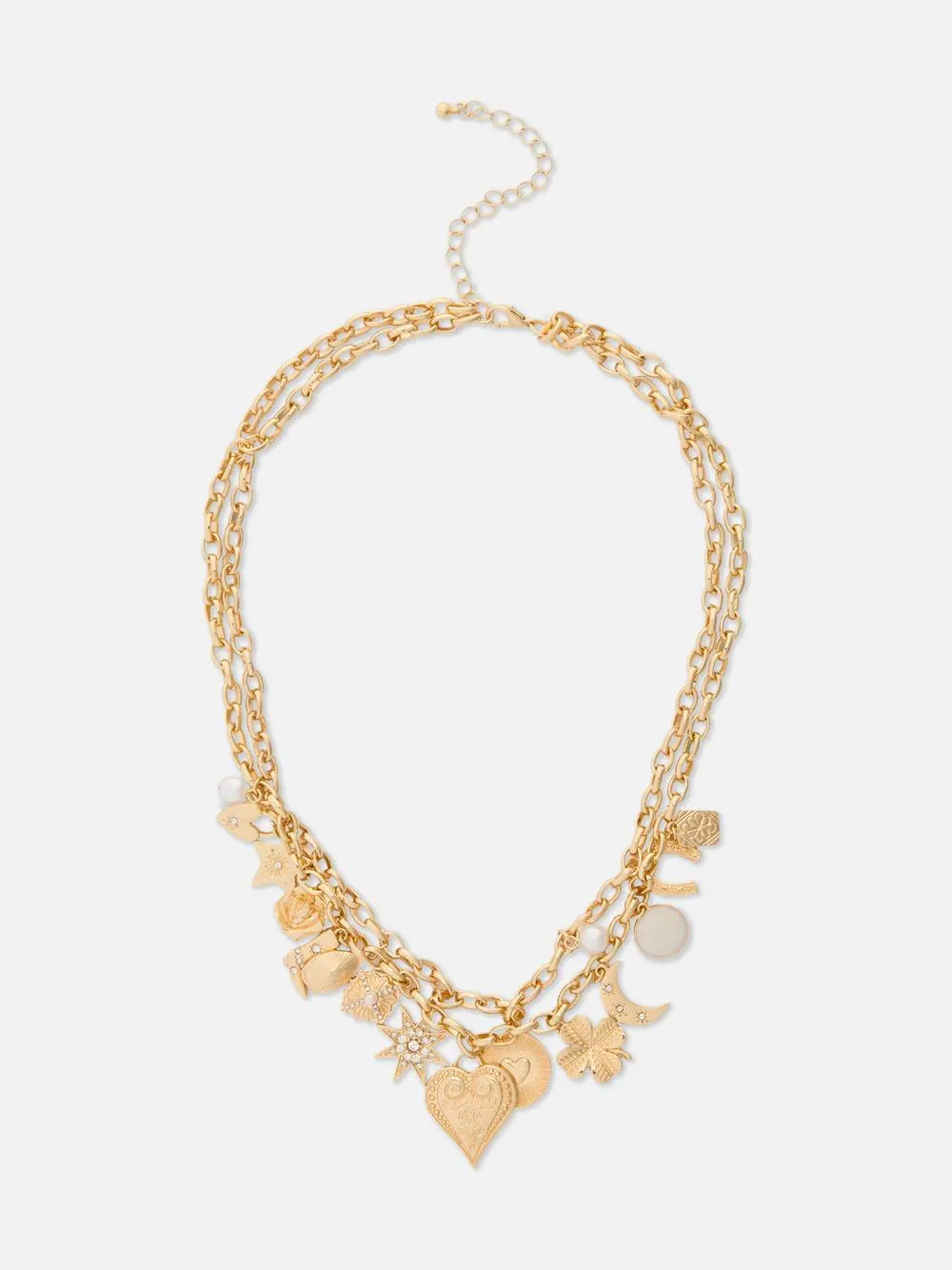 Double Chain Charm Necklace