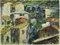 Pino Romanò, Houses in the Countryside, Oil Painting, 1990s