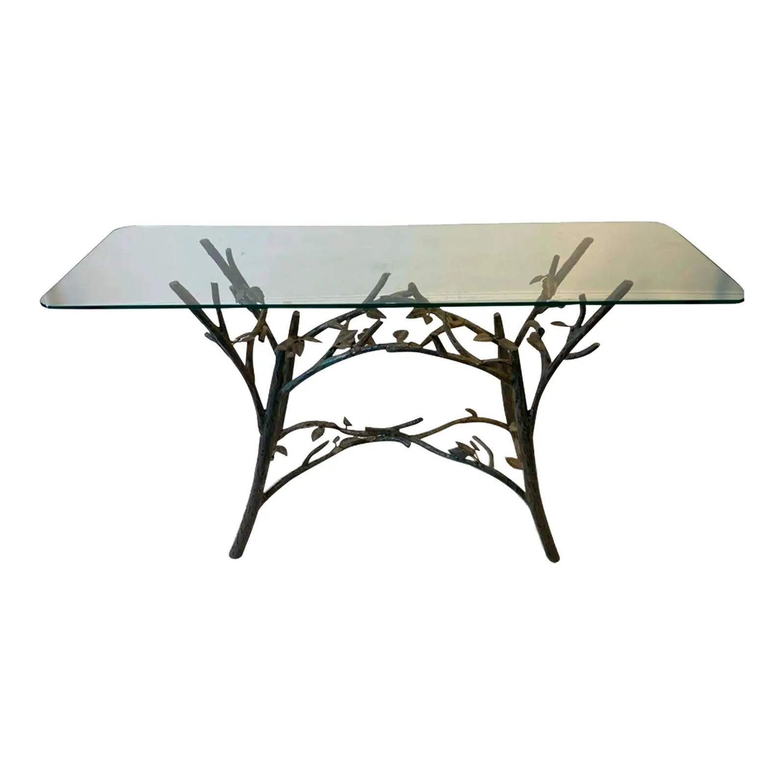 1970s Tree Branches With Bird Console in the Manner of Giacometti