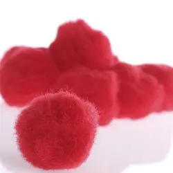 1" Red Craft Pom Poms (Package of 8 pieces)