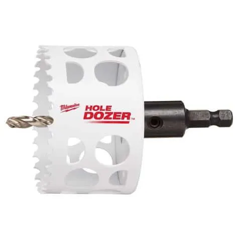 Milwaukee Hole Dozer 3 in. Bi-Metal 3.5 in. L X 1/4 in. D Hole Saw with Arbor and Pilot Bit