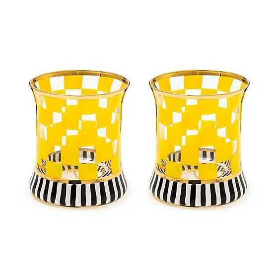 Carnival Yellow Tumbler Glass, Set of 2