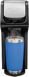 Hamilton Beach FlexBrew Single Serve Coffee Maker, Compatible with Pod Packs and Grounds, 14 oz. Water Reservoir, Slim Design, Fast Brewing, Black (49900)
