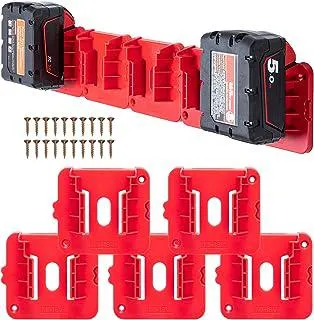 Battery Holder for Milwaukee M18 18V Battery, Wall Mount Batteries Storage for Work Van, Shelf, Toolbox - 10 Pack