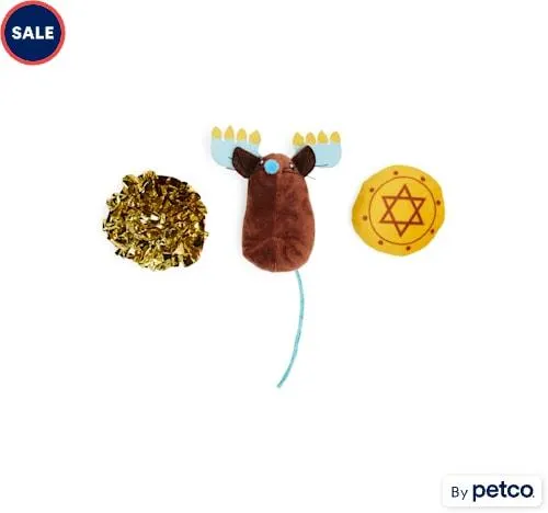Merry Makings Hanukkah Gelt Mice Cat Toy, Pack of 3