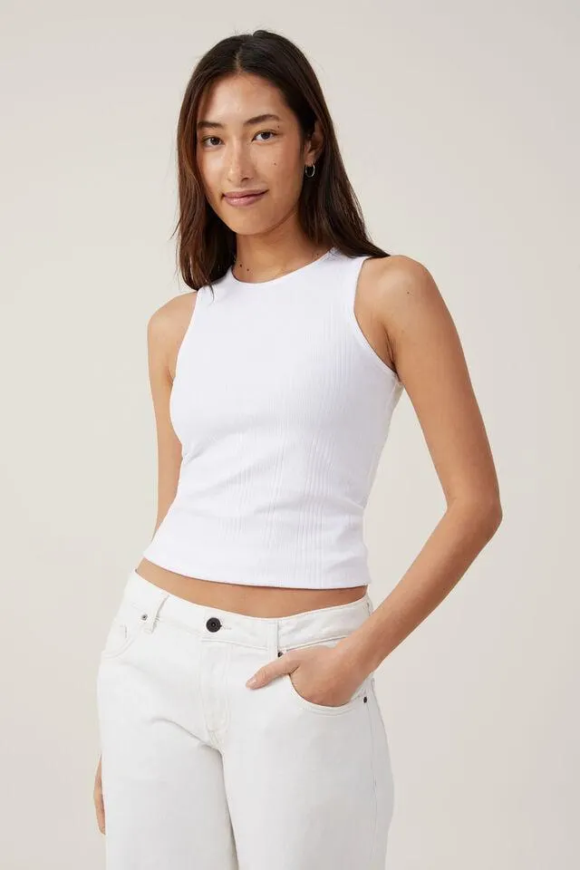 The One Organic Variegated Rib High Neck Tank