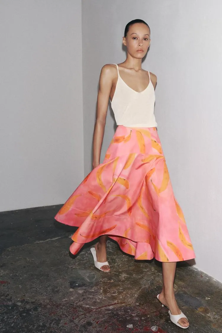 ZW COLLECTION PRINTED MIDI SKIRT