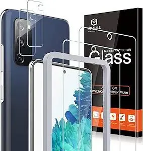 [4 Pack] MP-MALL 2 Pack Tempered Glass Screen Protector + 2 Pack Camera Lens Protector for Samsung Galaxy S20 FE 5G / Galaxy S20 Fan Edition (6.5-inch), 9H Hardness Scratch-Resistant