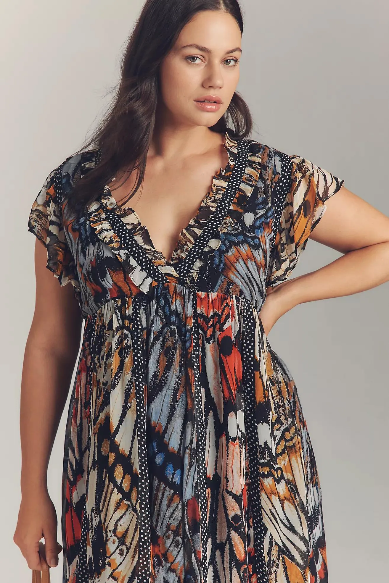 Maeve Short-Sleeve V-Neck Midi Dress