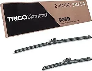 TRICO Diamond 24" + 14" Premium Automotive Replacement Windshield Wiper Blades (Set of 2), Passenger and Driver Side All-Weather Beam Wiper Blades for Select Vehicle Models