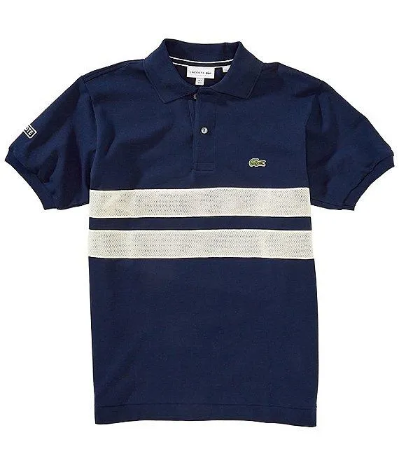 Tennis Stripe Short Sleeve Polo Shirt