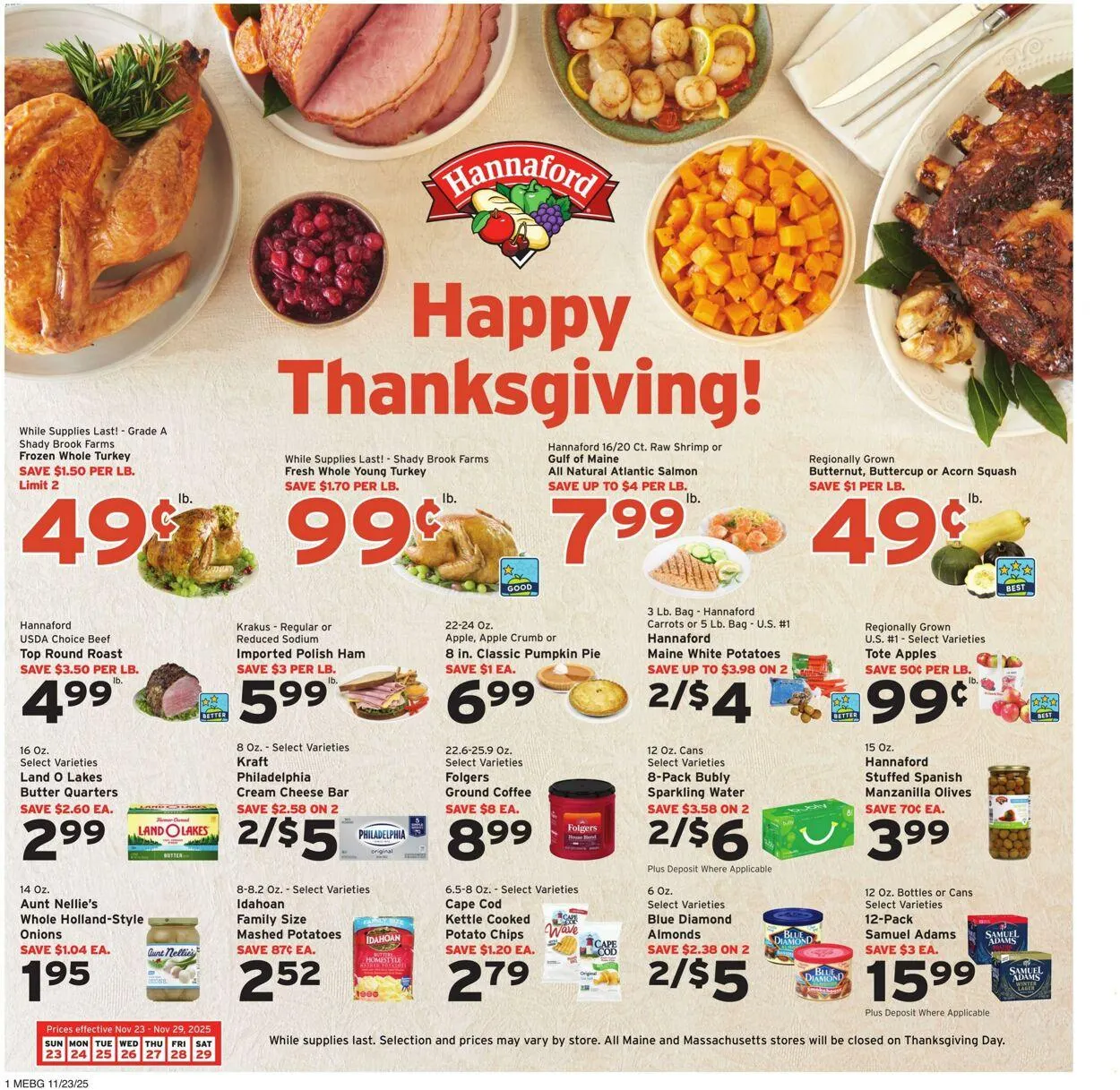 Weekly ad Hannaford Current weekly ad from November 23 to November 29 2025 - Page 1