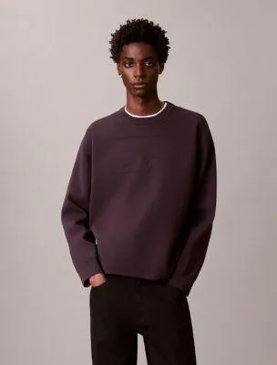 Textured Logo Graphic Relaxed Sweater