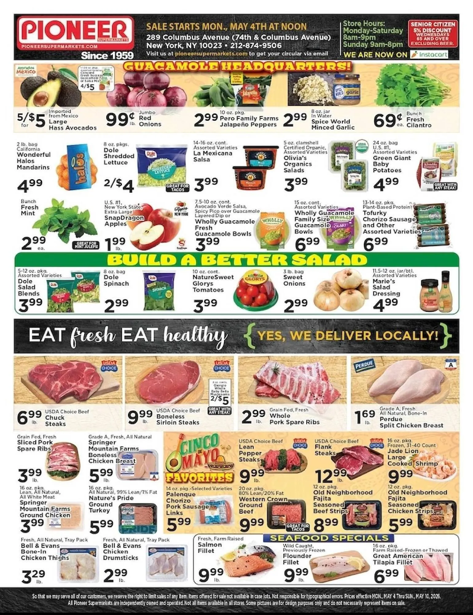 Weekly promotion Pioneer Supermarkets weekly ad spanning from May 4 to May 10 2026 - Page 1 for Catalogue 365