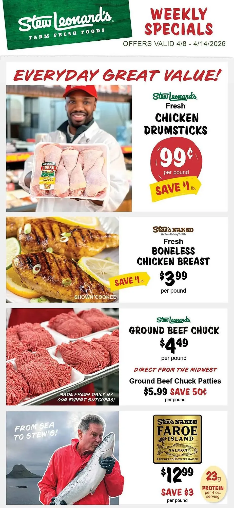 Weekly ad Stew Leonard's flyer from April 8 to April 14 2026 - Page 1