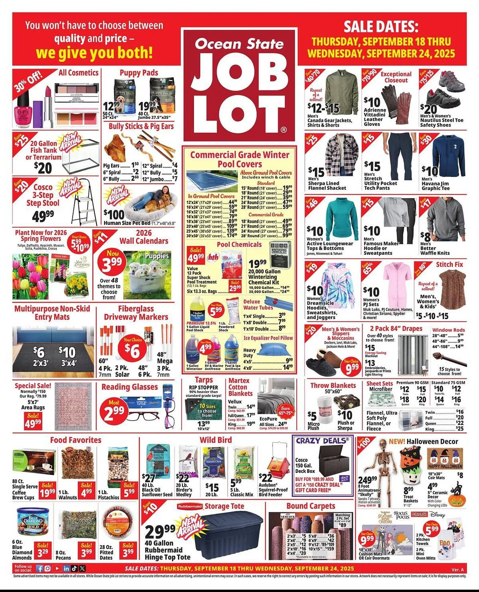 Weekly ad Ocean State Job Lot flyer from September 18 to September 24 2025 - Page 1