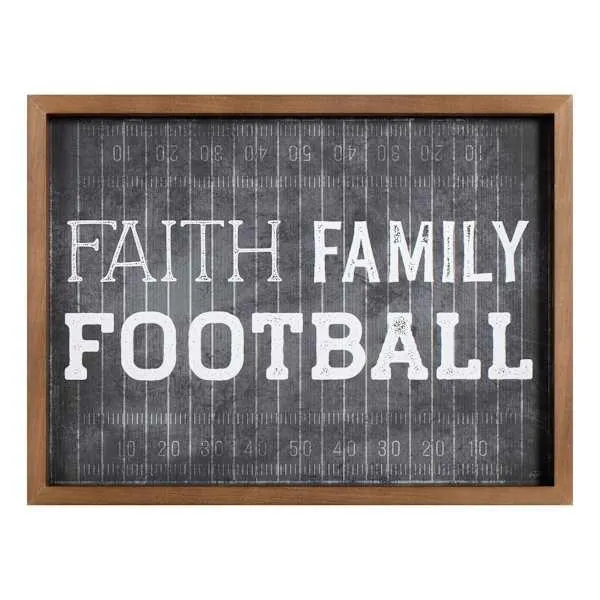Framed Faith, Family, Football Wall Art, 16x12