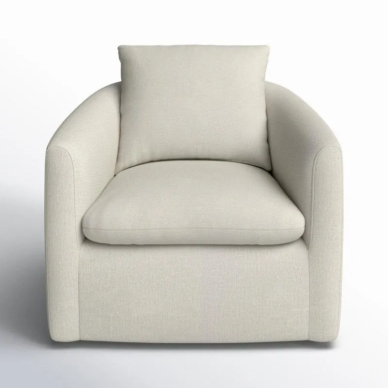 Menta Upholstered Swivel Barrel Chair