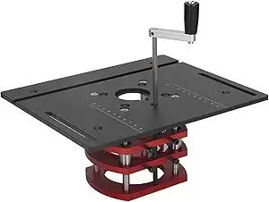 Router, Router Kit Manual Lifting Router System Kit Router Table Saw Insert Base Plate for Router Plates, Router Parts & Accessories (Black)